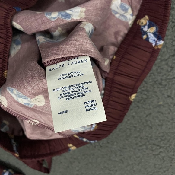 Polo Ralph Lauren Pajama Pants Mens Large Red Bear AOP Print Cotton Sleepwear - Picture 3 of 7